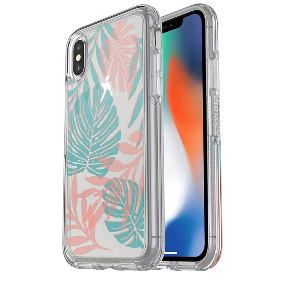 Otterbox iPhone Xs Case Symmetry Series Easy Breezy/ Clear Tropical NIB